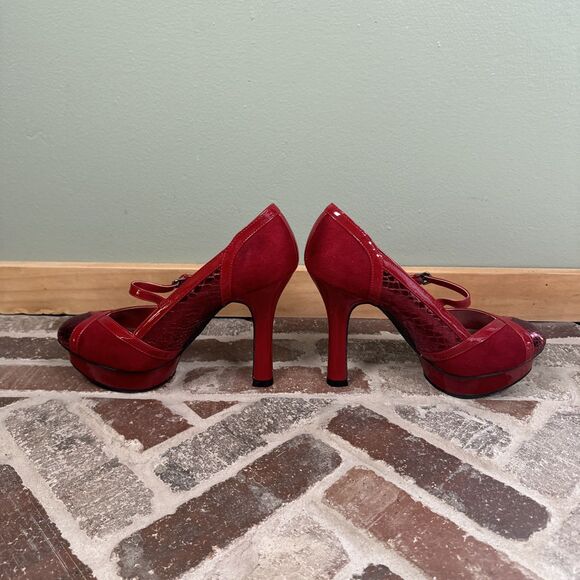 Limelight MINX Super Sexy Red Platform Stiletto Mary Jane Heels Women's Size 8.5 - Picture 5 of 15